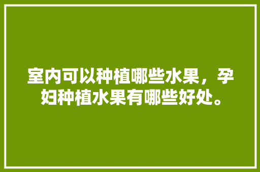 室内可以种植哪些水果，孕妇种植水果有哪些好处。 家禽养殖