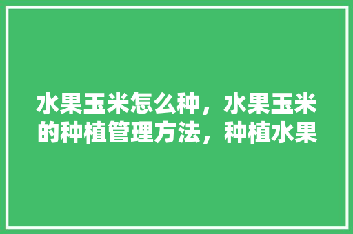 水果玉米怎么种，水果玉米的种植管理方法，种植水果玉米苗技术要点。 水果种植