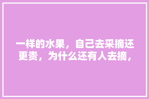 一样的水果，自己去采摘还更贵，为什么还有人去摘，水果种植和水果采摘开发票一样吗。 畜牧养殖