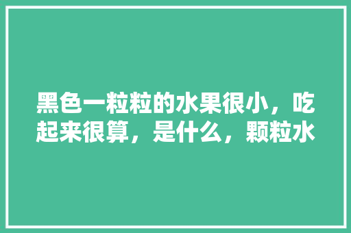 黑色一粒粒的水果很小，吃起来很算，是什么，颗粒水果种植方法。 土壤施肥