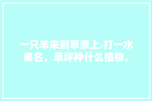 一只羊来到草原上.打一水果名，草坪种什么植物。 畜牧养殖