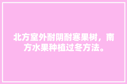 北方室外耐阴耐寒果树，南方水果种植过冬方法。 水果种植