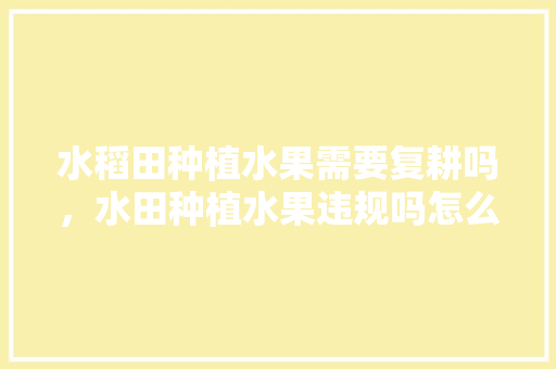 水稻田种植水果需要复耕吗，水田种植水果违规吗怎么处理。 家禽养殖