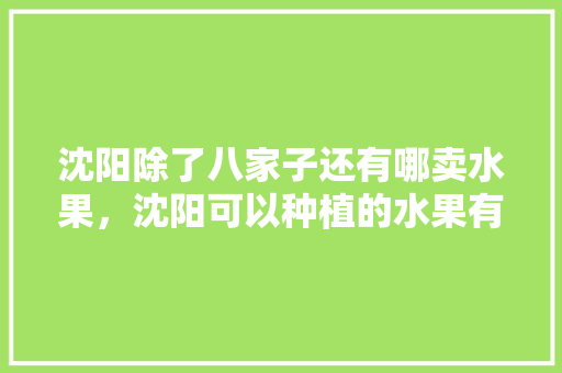 沈阳除了八家子还有哪卖水果，沈阳可以种植的水果有哪些。 土壤施肥