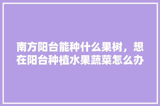 南方阳台能种什么果树，想在阳台种植水果蔬菜怎么办。 畜牧养殖