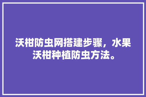 沃柑防虫网搭建步骤，水果沃柑种植防虫方法。 水果种植