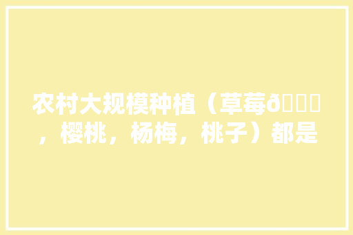 农村大规模种植（草莓🍓，樱桃，杨梅，桃子）都是应季水果，怎么做到深加工快速消费，农业种植水果致富项目。 农村大规模种植（草莓🍓，樱桃，杨梅，桃子）都是应季水果，怎么做到深加工快速消费，农业种植水果致富项目。 家禽养殖