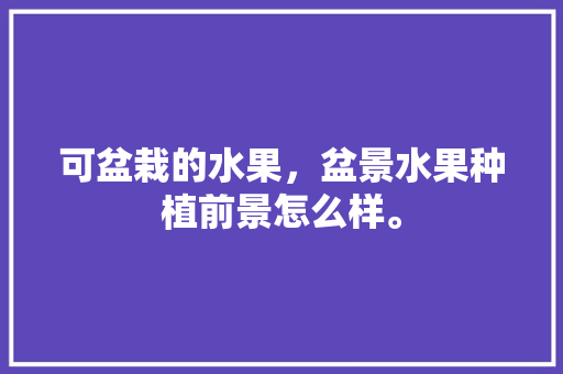 可盆栽的水果，盆景水果种植前景怎么样。 可盆栽的水果，盆景水果种植前景怎么样。 水果种植