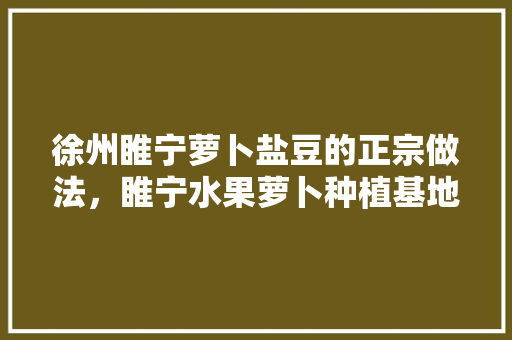 徐州睢宁萝卜盐豆的正宗做法，睢宁水果萝卜种植基地在哪里。 水果种植