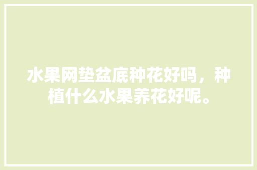 水果网垫盆底种花好吗，种植什么水果养花好呢。 畜牧养殖