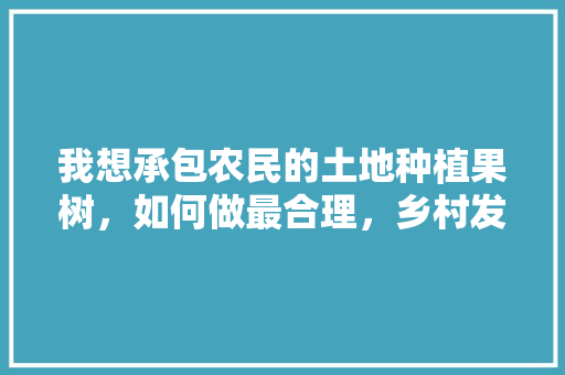 我想承包农民的土地种植果树，如何做最合理，乡村发展水果种植措施有哪些。 我想承包农民的土地种植果树，如何做最合理，乡村发展水果种植措施有哪些。 家禽养殖