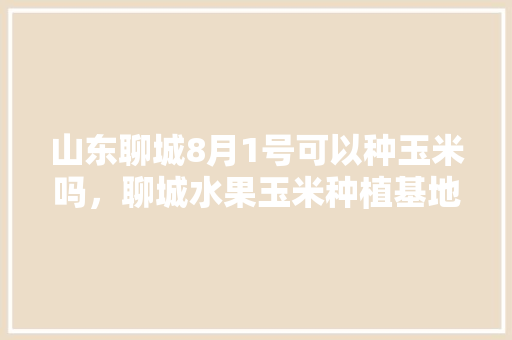 山东聊城8月1号可以种玉米吗，聊城水果玉米种植基地。 水果种植