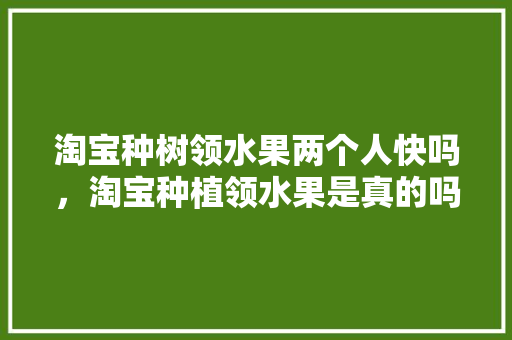 淘宝种树领水果两个人快吗，淘宝种植领水果是真的吗。 家禽养殖