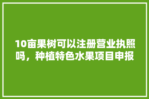 10亩果树可以注册营业执照吗，种植特色水果项目申报表。 家禽养殖