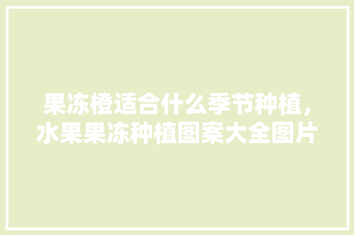 果冻橙适合什么季节种植，水果果冻种植图案大全图片。 家禽养殖