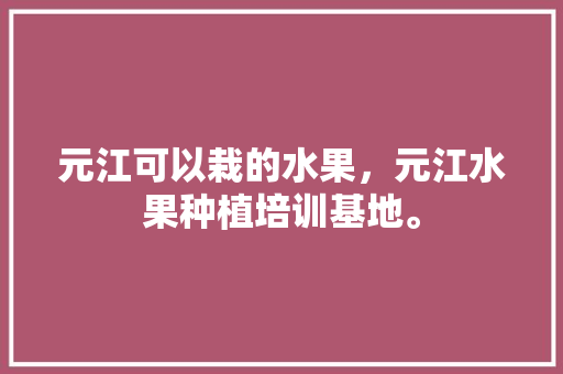 元江可以栽的水果，元江水果种植培训基地。 蔬菜种植