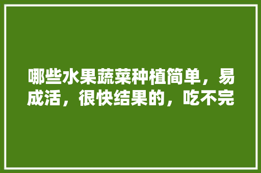 哪些水果蔬菜种植简单，易成活，很快结果的，吃不完的水果种植怎么处理。 蔬菜种植