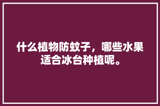 什么植物防蚊子，哪些水果适合冰台种植呢。 什么植物防蚊子，哪些水果适合冰台种植呢。 水果种植