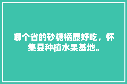 哪个省的砂糖橘最好吃，怀集县种植水果基地。 哪个省的砂糖橘最好吃，怀集县种植水果基地。 蔬菜种植