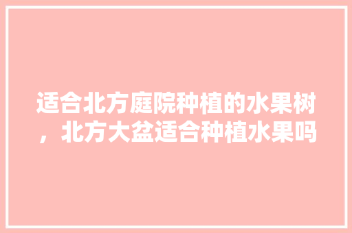 适合北方庭院种植的水果树，北方大盆适合种植水果吗视频。 土壤施肥