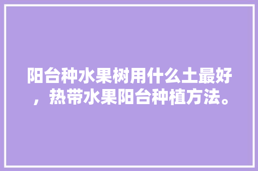 阳台种水果树用什么土最好，热带水果阳台种植方法。 蔬菜种植