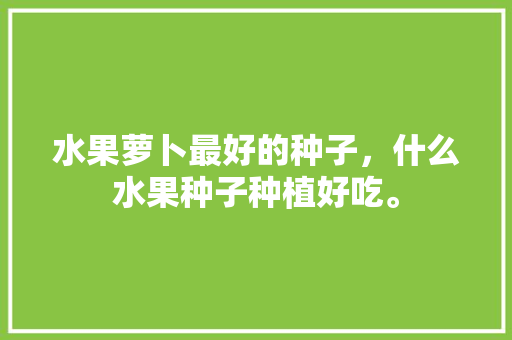 水果萝卜最好的种子，什么水果种子种植好吃。 土壤施肥