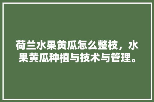 荷兰水果黄瓜怎么整枝，水果黄瓜种植与技术与管理。 荷兰水果黄瓜怎么整枝，水果黄瓜种植与技术与管理。 水果种植