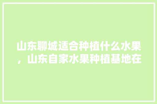 山东聊城适合种植什么水果，山东自家水果种植基地在哪里。 畜牧养殖