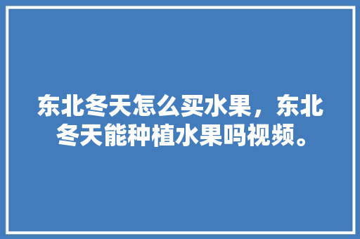 东北冬天怎么买水果，东北冬天能种植水果吗视频。 畜牧养殖