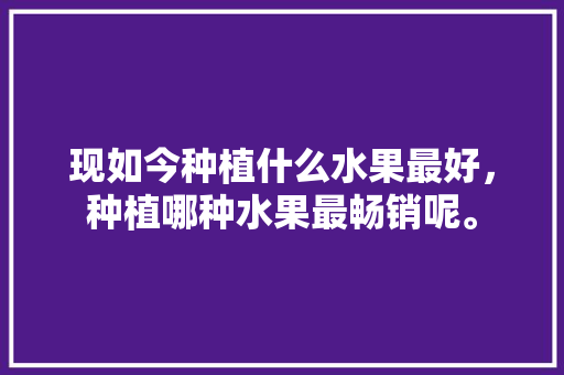 现如今种植什么水果最好，种植哪种水果最畅销呢。 蔬菜种植