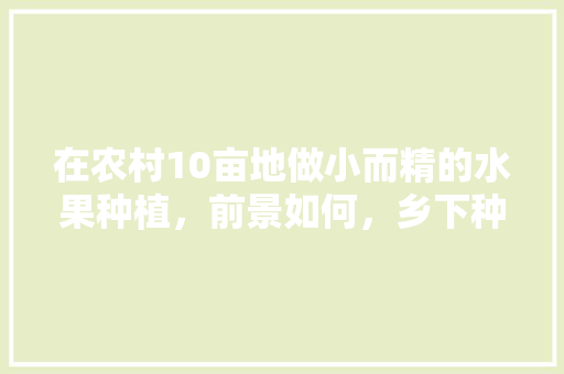 在农村10亩地做小而精的水果种植，前景如何，乡下种植水果图片大全。 土壤施肥