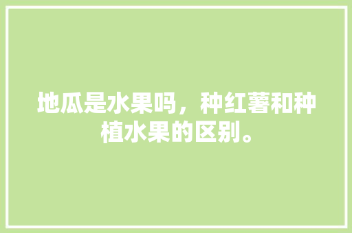 地瓜是水果吗，种红薯和种植水果的区别。 水果种植