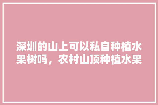 深圳的山上可以私自种植水果树吗，农村山顶种植水果图片。 水果种植