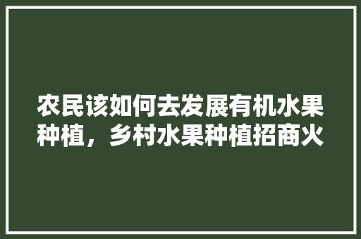 农民该如何去发展有机水果种植，乡村水果种植招商火爆开启。 农民该如何去发展有机水果种植，乡村水果种植招商火爆开启。 水果种植