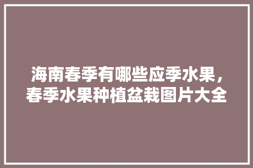 海南春季有哪些应季水果，春季水果种植盆栽图片大全。 海南春季有哪些应季水果，春季水果种植盆栽图片大全。 水果种植