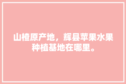 山楂原产地，辉县苹果水果种植基地在哪里。 山楂原产地，辉县苹果水果种植基地在哪里。 土壤施肥