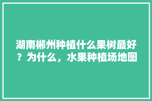 湖南郴州种植什么果树最好？为什么，水果种植场地图片。 湖南郴州种植什么果树最好？为什么，水果种植场地图片。 水果种植