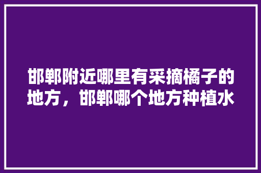 邯郸附近哪里有采摘橘子的地方，邯郸哪个地方种植水果多。 邯郸附近哪里有采摘橘子的地方，邯郸哪个地方种植水果多。 蔬菜种植