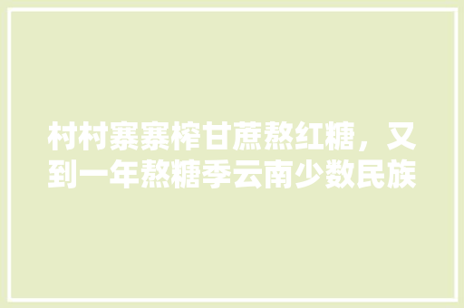 村村寨寨榨甘蔗熬红糖，又到一年熬糖季云南少数民族手工红糖你知道多少，新平水果甘蔗种植时间表。 村村寨寨榨甘蔗熬红糖，又到一年熬糖季云南少数民族手工红糖你知道多少，新平水果甘蔗种植时间表。 水果种植