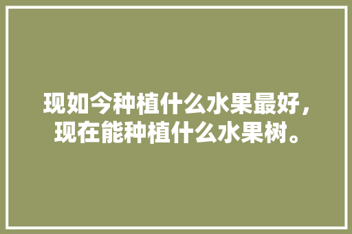 现如今种植什么水果最好，现在能种植什么水果树。 现如今种植什么水果最好，现在能种植什么水果树。 蔬菜种植