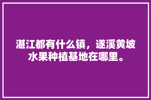 湛江都有什么镇，遂溪黄坡水果种植基地在哪里。 湛江都有什么镇，遂溪黄坡水果种植基地在哪里。 蔬菜种植