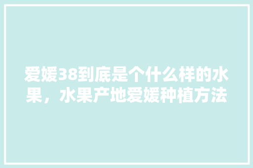 爱媛38到底是个什么样的水果，水果产地爱媛种植方法。 爱媛38到底是个什么样的水果，水果产地爱媛种植方法。 畜牧养殖