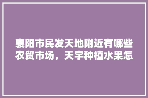 襄阳市民发天地附近有哪些农贸市场，天宇种植水果怎么样。 襄阳市民发天地附近有哪些农贸市场，天宇种植水果怎么样。 家禽养殖