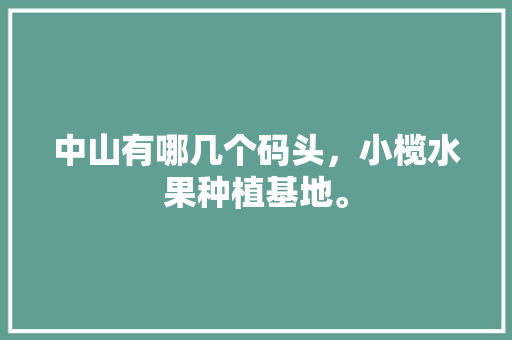 中山有哪几个码头，小榄水果种植基地。 中山有哪几个码头，小榄水果种植基地。 家禽养殖