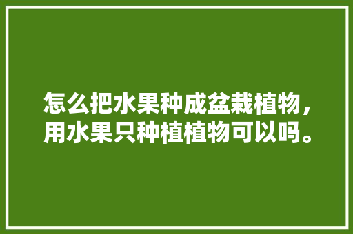 怎么把水果种成盆栽植物，用水果只种植植物可以吗。 怎么把水果种成盆栽植物，用水果只种植植物可以吗。 畜牧养殖