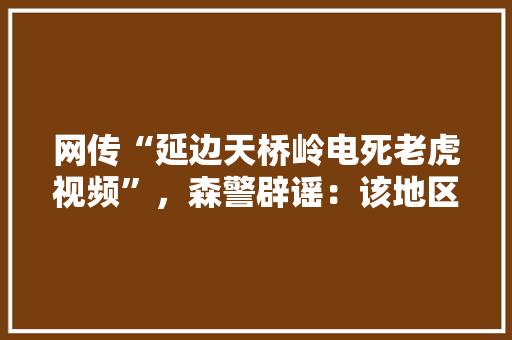 网传“延边天桥岭电死老虎视频”，森警辟谣：该地区没有发生此事件，所配发视频为“马戏团老虎出逃”视频。你怎么看，水果黑老虎种植视频教程。 网传“延边天桥岭电死老虎视频”，森警辟谣：该地区没有发生此事件，所配发视频为“马戏团老虎出逃”视频。你怎么看，水果黑老虎种植视频教程。 蔬菜种植