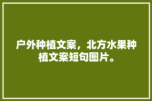 户外种植文案，北方水果种植文案短句图片。 户外种植文案，北方水果种植文案短句图片。 蔬菜种植