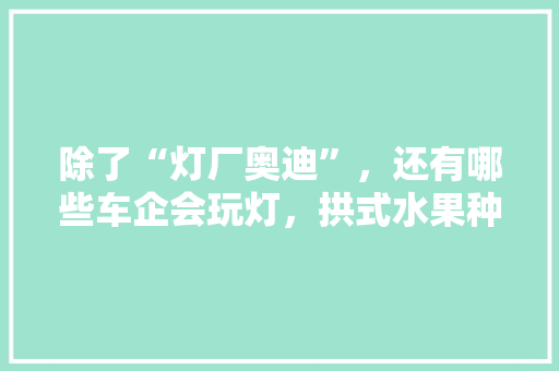 除了“灯厂奥迪”，还有哪些车企会玩灯，拱式水果种植视频教程。 除了“灯厂奥迪”，还有哪些车企会玩灯，拱式水果种植视频教程。 蔬菜种植