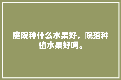 庭院种什么水果好，院落种植水果好吗。 庭院种什么水果好，院落种植水果好吗。 水果种植