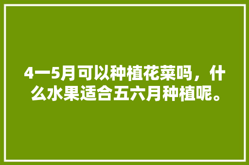 4一5月可以种植花菜吗，什么水果适合五六月种植呢。 4一5月可以种植花菜吗，什么水果适合五六月种植呢。 土壤施肥